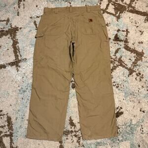 Carhartt B151 DKH Dark Khaki Carpenter Pants Size 38x30 Dungaree Fit Workwear